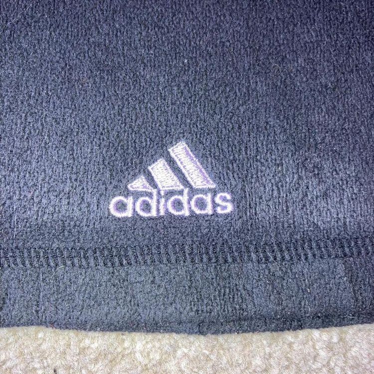 Adidas black and pink scarf with fully embroidered spellout logo on front 2
