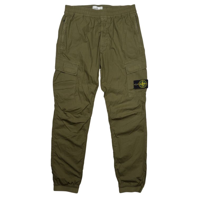 S/S 21 Stone Island Stretch Cotton Cargo Trousers - 32 RE-T - Khaki