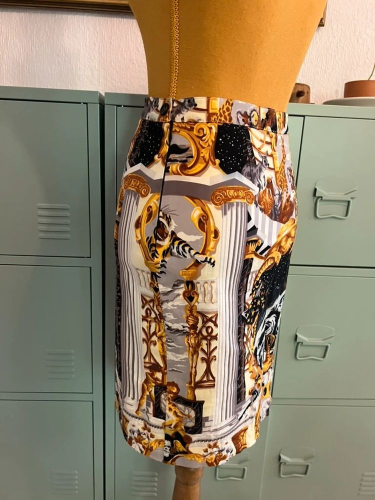 Kenzo Jungle – Vintage Printed Pencil Skirt – Animal & Baroque Motif – Original MSRP €320 image 2