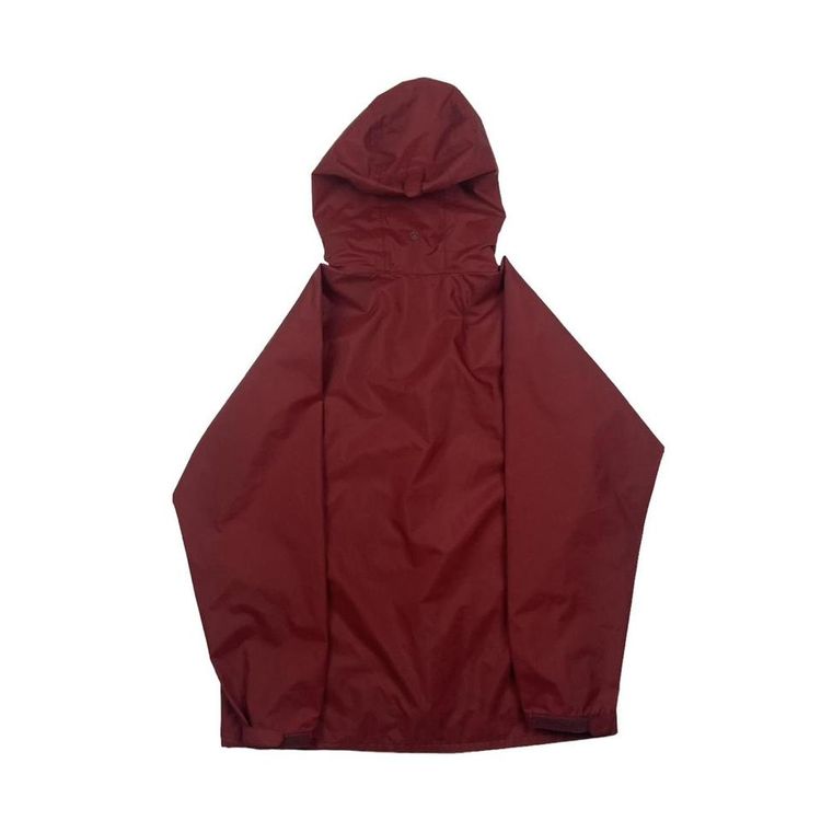 Mont Bell Jacket in red with white embroidered logo, two diagonal pockets on the chest. Peaked hood  image 2