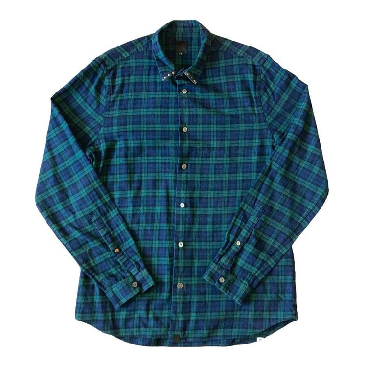 Pretty green navy blue and green check button up long sleeve pretty green shirt