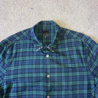 Pretty green navy blue and green check button up long sleeve pretty green shirt 2