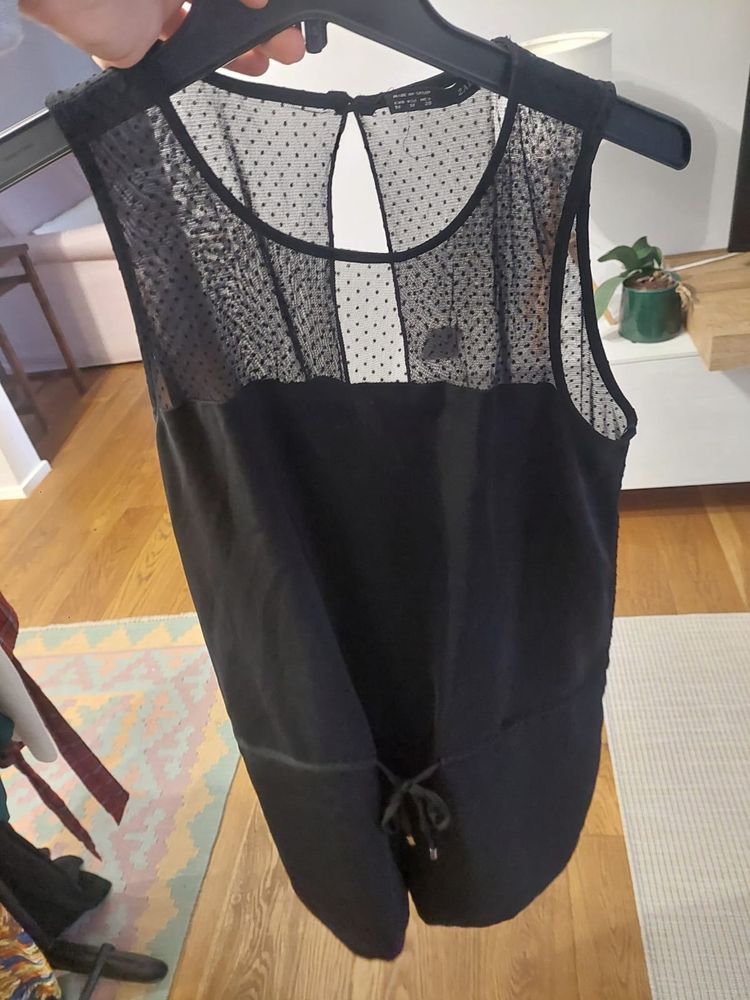 Zara Black Sleeveless Dress With Mesh Top product image