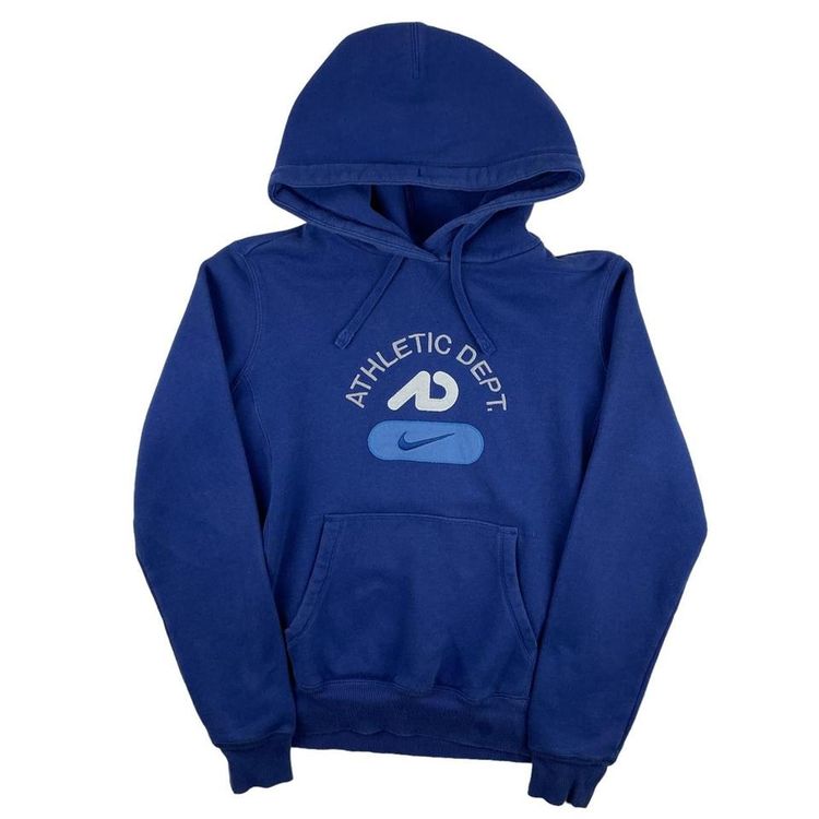 Nike Nike Athletic Department Embroidered Spellout Swoosh Hoodie Blue Womens Medium product image