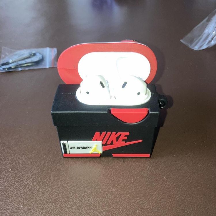Nike air Jordan 1 red white and black silicone airpod case BRAND NEW IN bag 3