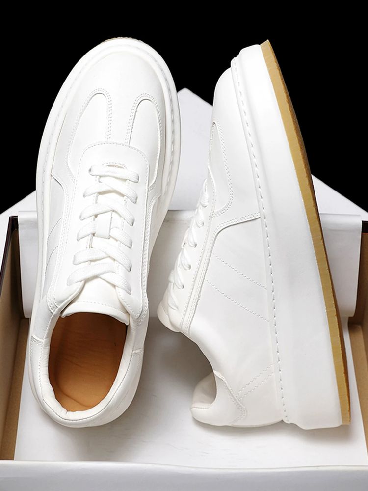 White Platform Sneakers image 1