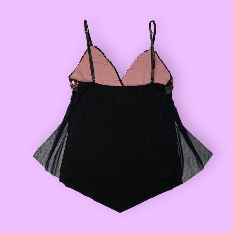90s 00s black mesh cami top 2