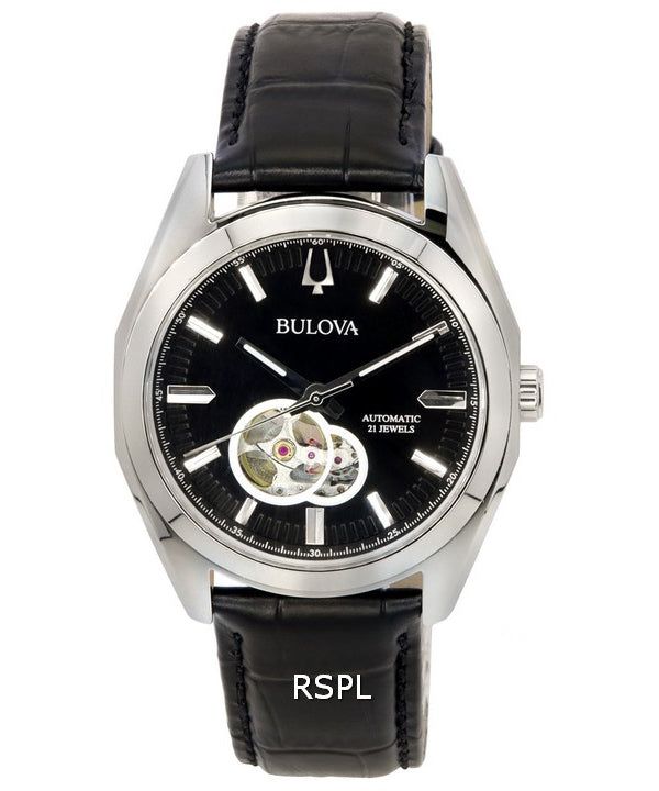 Immagine di Bulova Surveyor Black Open Heart Dial Automatic 96A273 Men's Watch 1