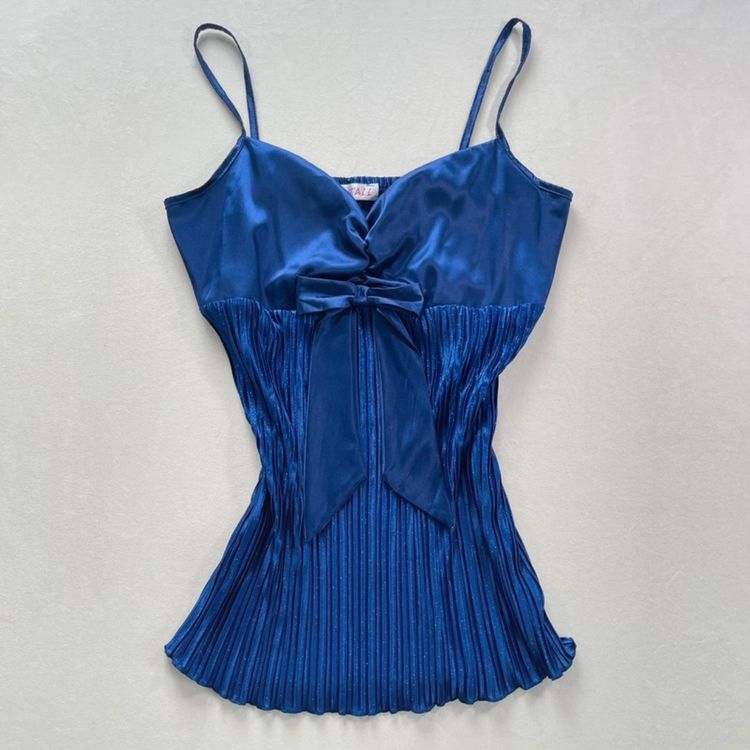 Other Blue Pleated Satin Camisole Top product image