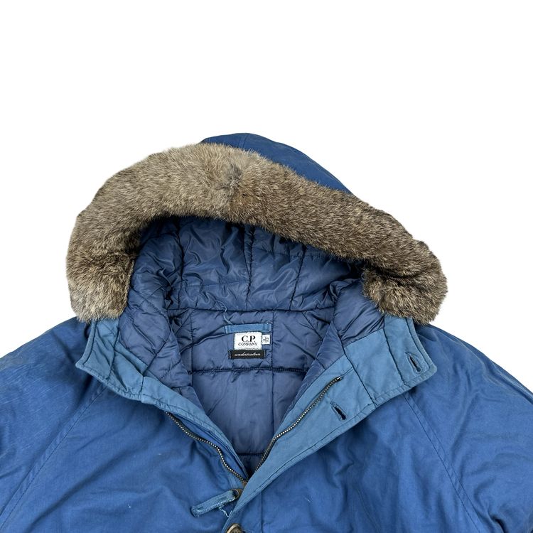 CP Company Vintage 90's Blue Fur Hood Junior Zipped Jacket - Small image 4