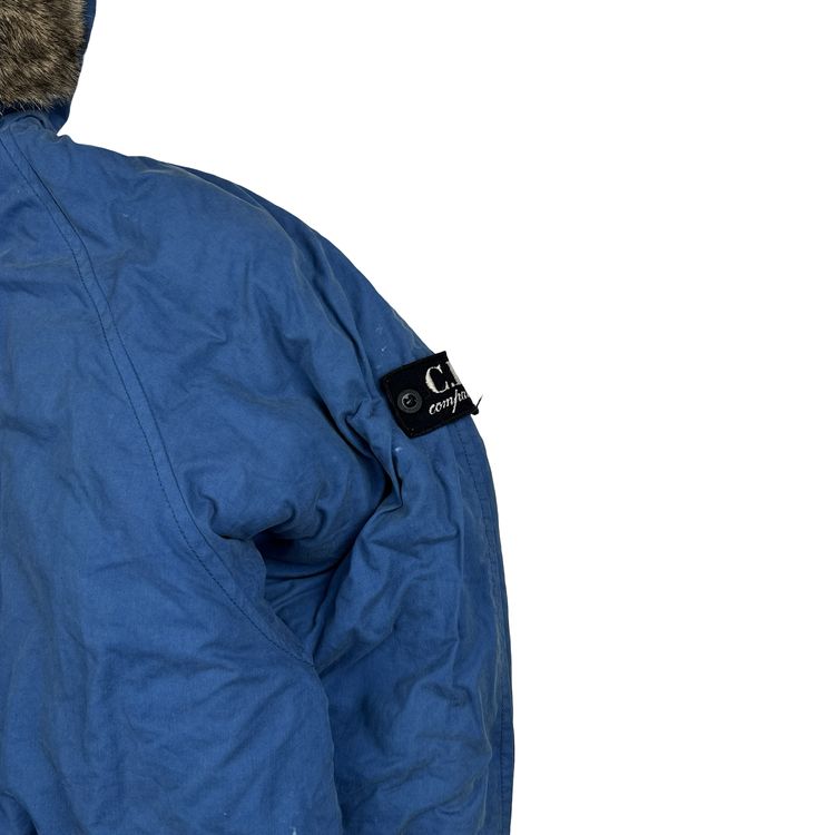 CP Company Vintage 90's Blue Fur Hood Junior Zipped Jacket - Small image 8