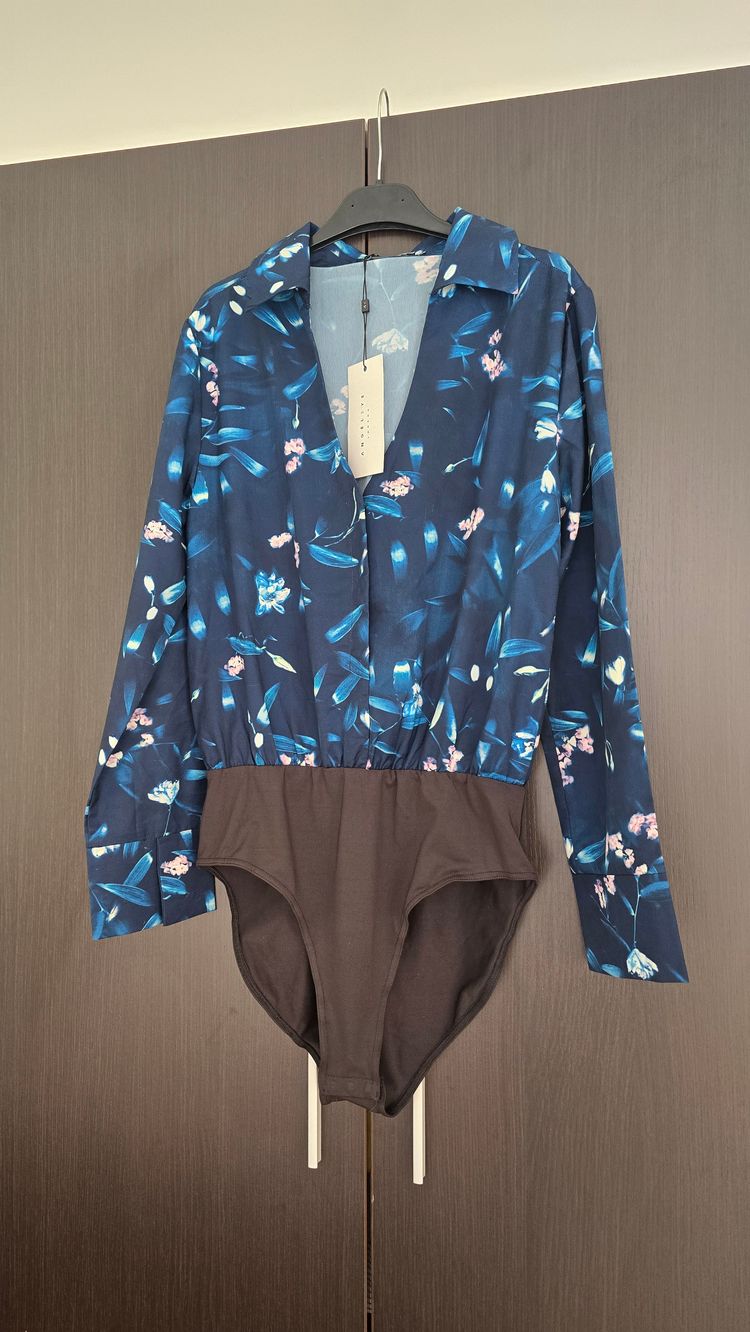 Camicia Body a maniche lunghe floreali
