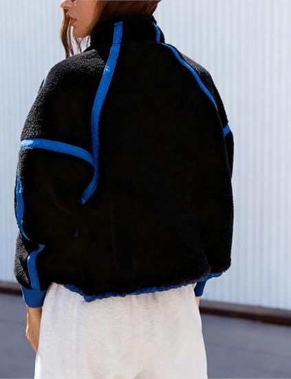 Immagine di Black Fleece Jacket With Blue Trim 4
