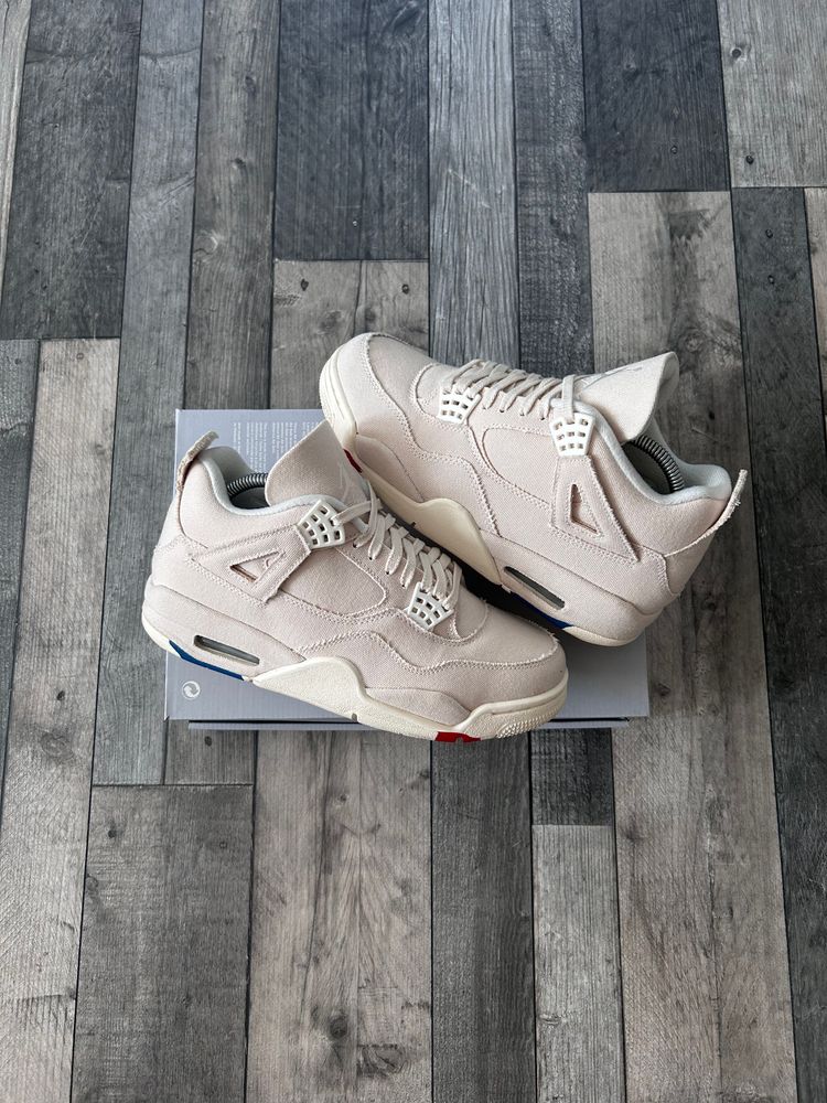 Nike Air Jordan 4 Retro Blank Canvas Trainers - DQ4909-100 - UK 7 (PRE-LOVED)