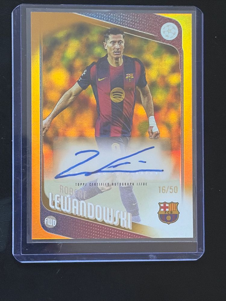 Immagine di 🔥Auto /50 Robert Lewandowski Topps Flagship Gold Foil🔥+Free 8 bit Trading Card 4