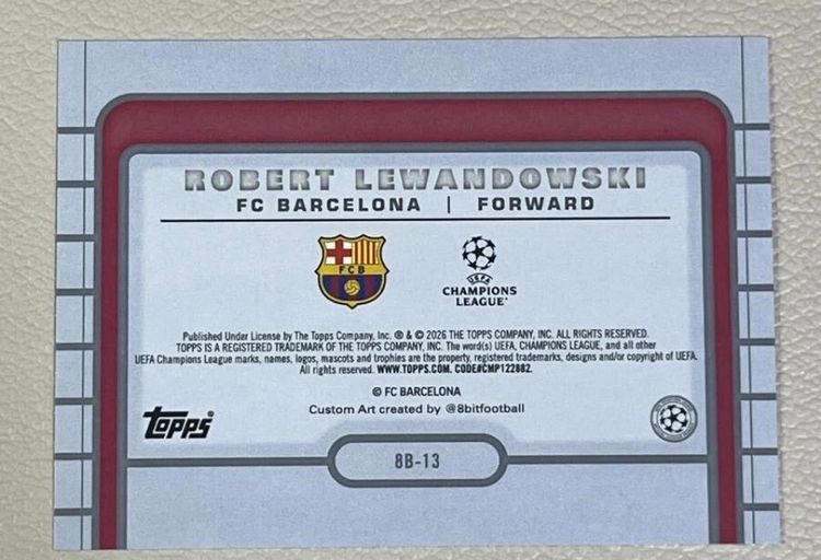 Immagine di 🔥Auto /50 Robert Lewandowski Topps Flagship Gold Foil🔥+Free 8 bit Trading Card 7