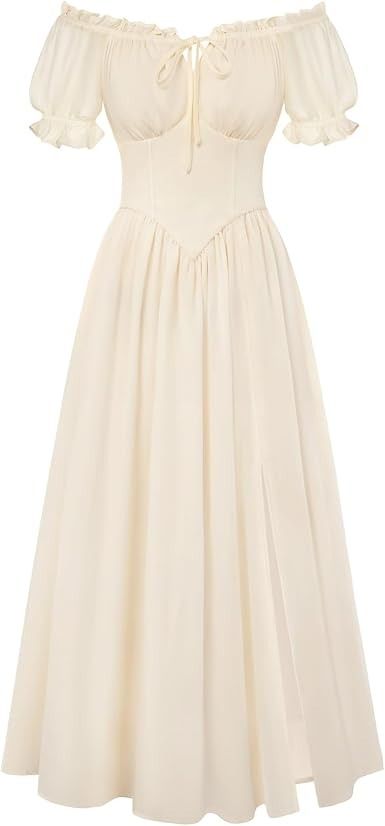 Cream Off-Shoulder Dress obraz 4