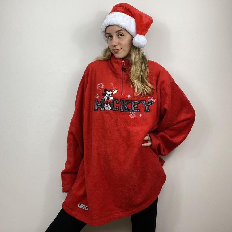 Disney Red Vintage Christmas Mickey Sweatshirt product image