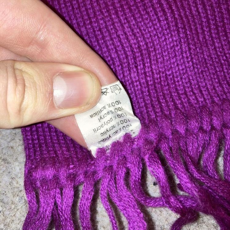 Vintage Lacoste scarf pink / purple lacoste scarf with embroidered lacoste logo on front in green 4