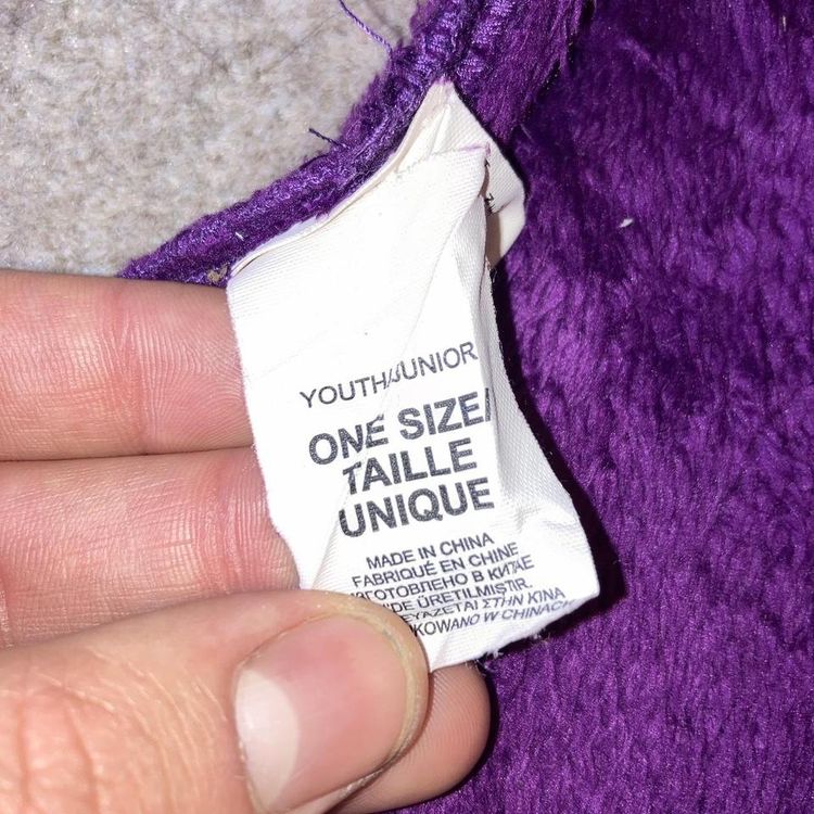 The north face purple furry soft scarf with embroidered spellout logo on front 4