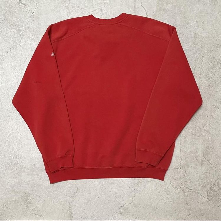 Red Adidas Big Logo Embroidered Sweatshirt image 2