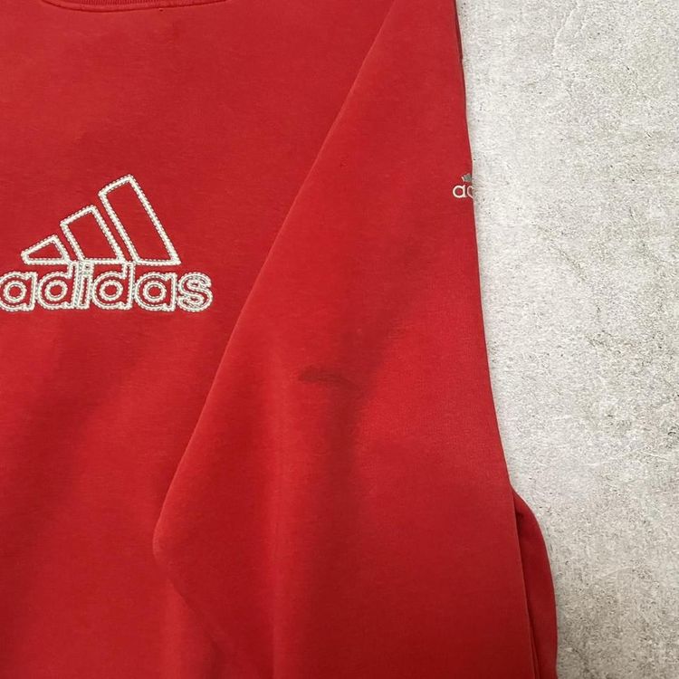 Red Adidas Big Logo Embroidered Sweatshirt image 4