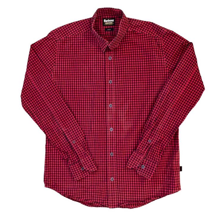 Barbour red and black check shirt long sleeved shirt with small tagged barbour 1