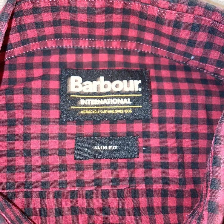 Barbour red and black check shirt long sleeved shirt with small tagged barbour 2