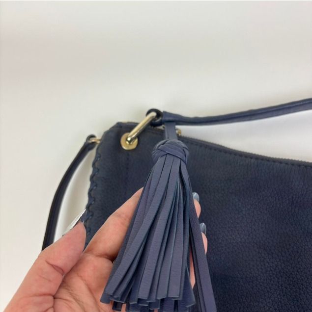 Blue Leather Shoulder Bag image 3