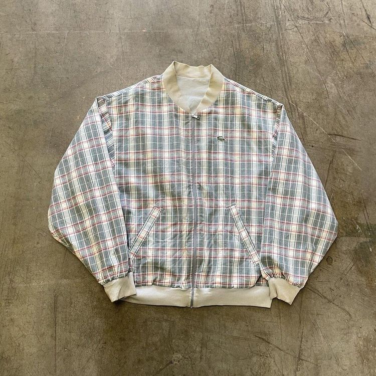 Lacoste Lacoste Harrington Jacket Vintage 90s Bomber Coat, Checkered, Mens XL 6 product image