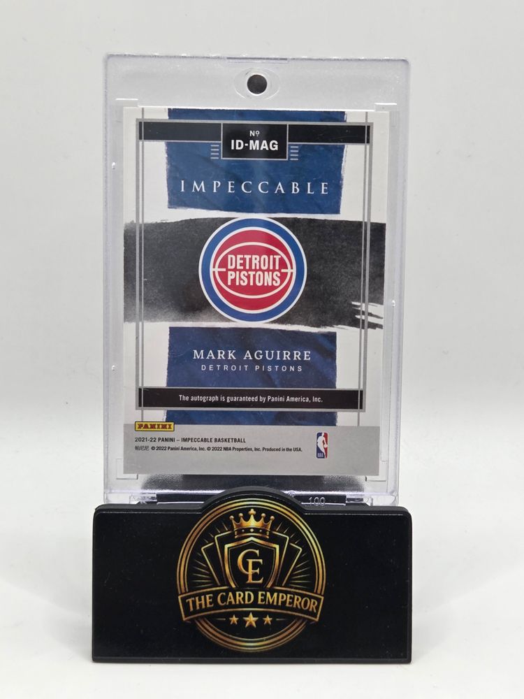 Immagine di Mark Aguirre (Detroit Pistons) 02/10 Autographed Card Impeccable 2021-2022 2