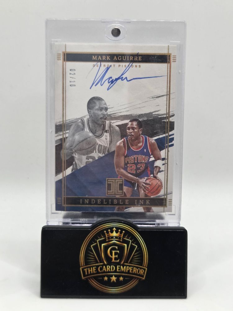 Mark Aguirre (Detroit Pistons) 02/10 Autographed Card Impeccable 2021-2022 imagen 1