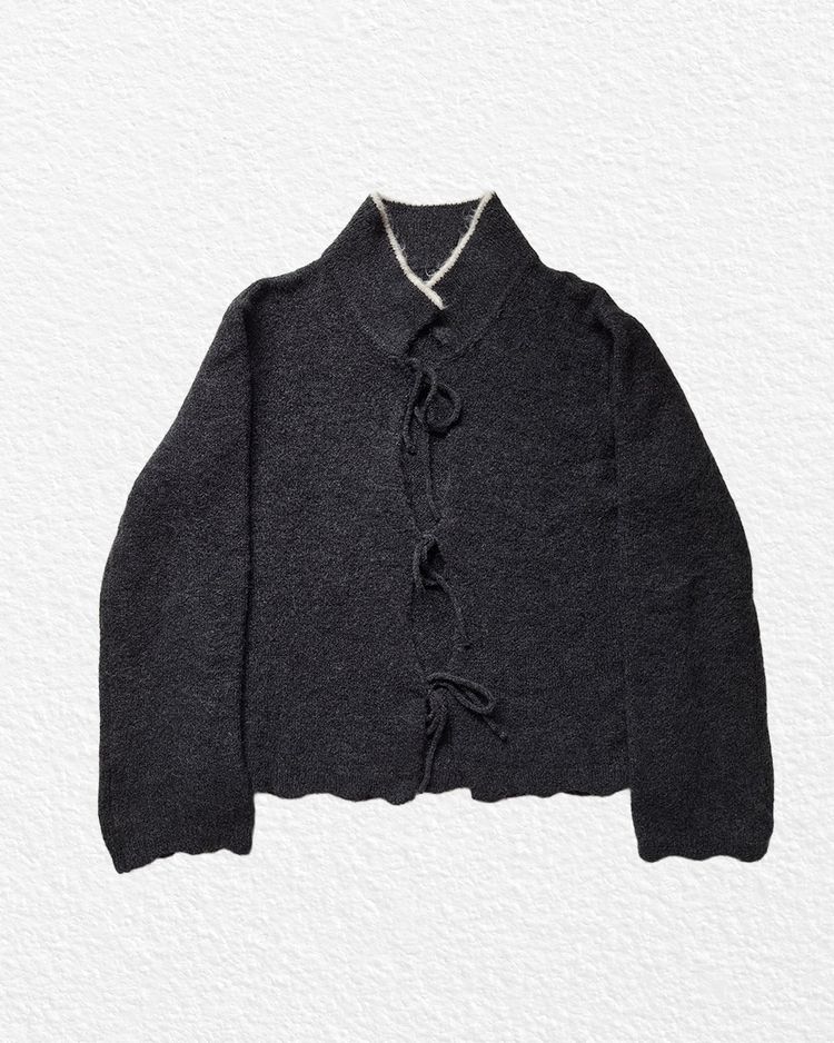 Japanese Black/Grey Knitted Cardigan S/M