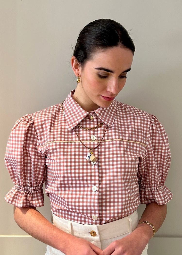 Blusa Mila vichy rosa image 1