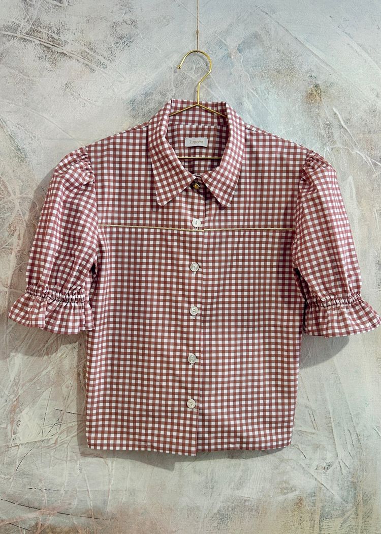 Blusa Mila vichy rosa image 2