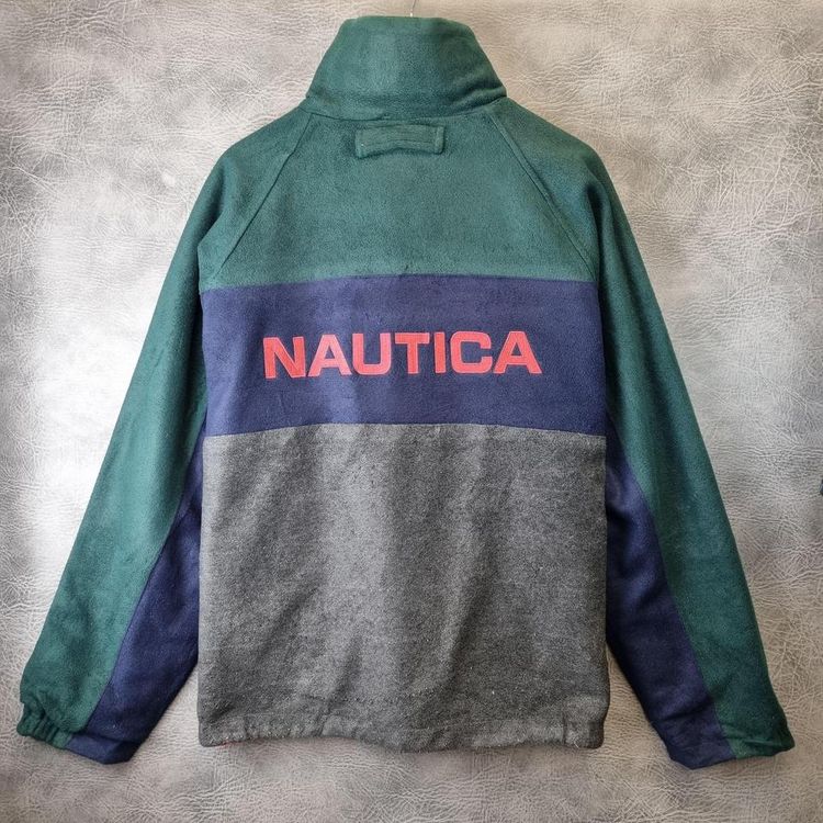 Nautica Nautica Fleece Jacket L Reversible coat Spellout puffer jacket product image