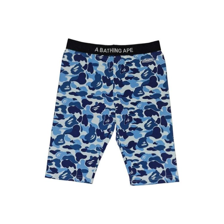 Bape Blue ABC Camo Biker Shorts image 1