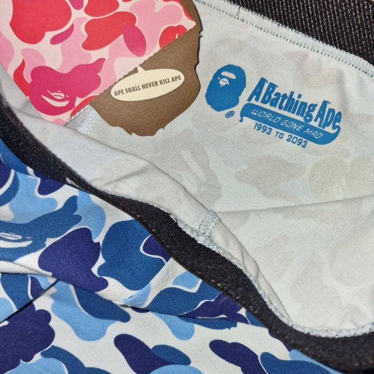 Bape Blue ABC Camo Biker Shorts image 4