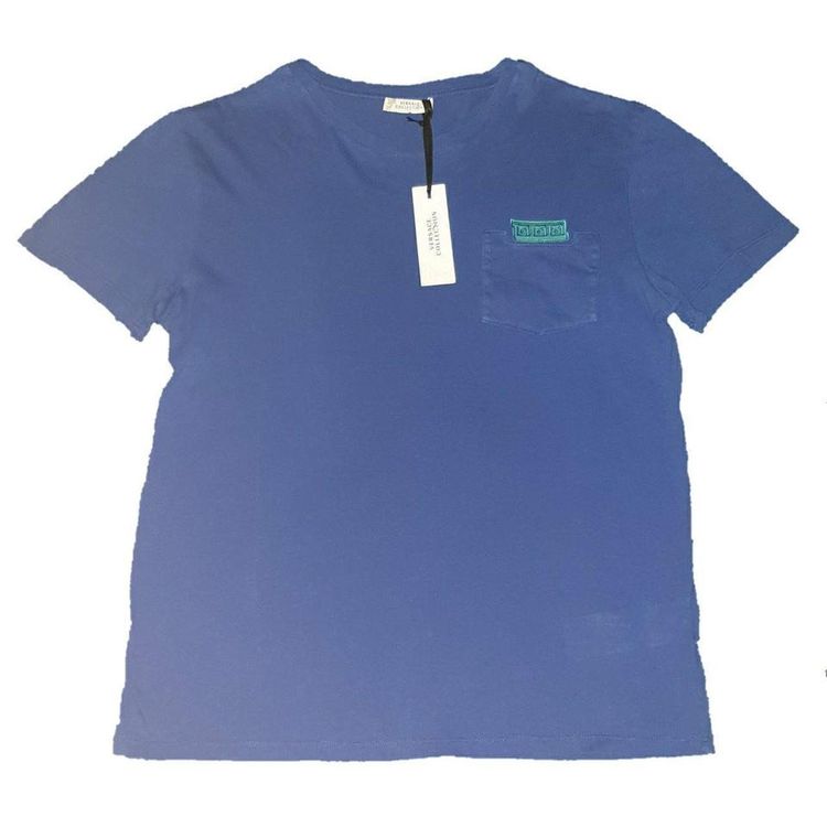 Versace Collection Mens Blue Greek Key Tshirt