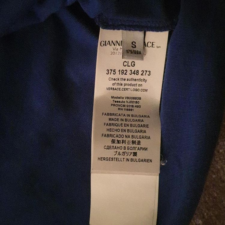 Versace Collection Mens Blue Greek Key Tshirt image 3