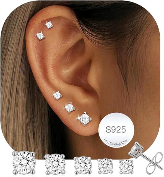 Other Avotto 5 Pair Sterling Silver Stud Earrings Set product image