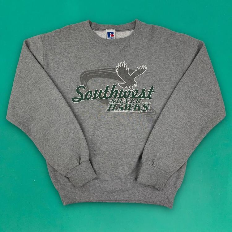 Russel Athletic Seahawks Varsity USA College Sweatshirt Retro Logo Grey S image 1