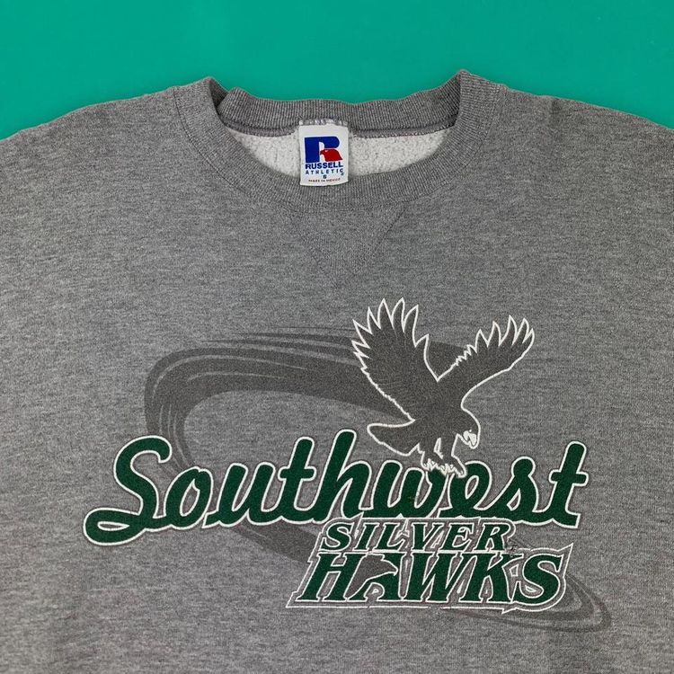 Russel Athletic Seahawks Varsity USA College Sweatshirt Retro Logo Grey S image 2