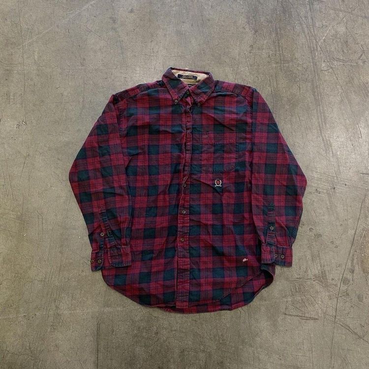 Tommy Hilfiger Shirt Checkered Crest Long Sleeve Button Up, Red, Mens Small image 1