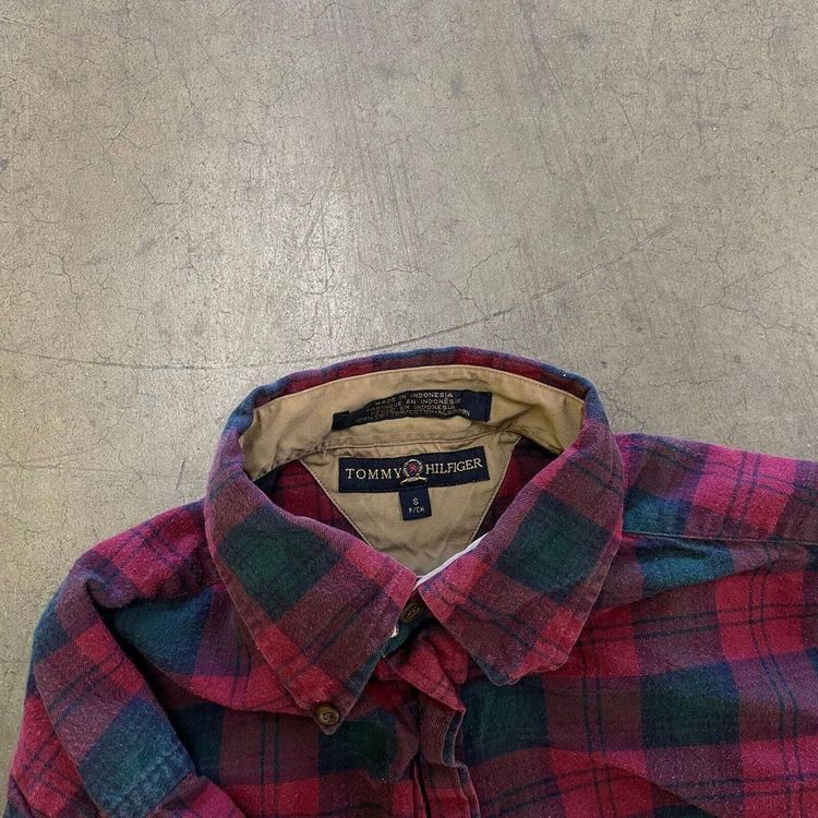 Tommy Hilfiger Shirt Checkered Crest Long Sleeve Button Up, Red, Mens Small image 4