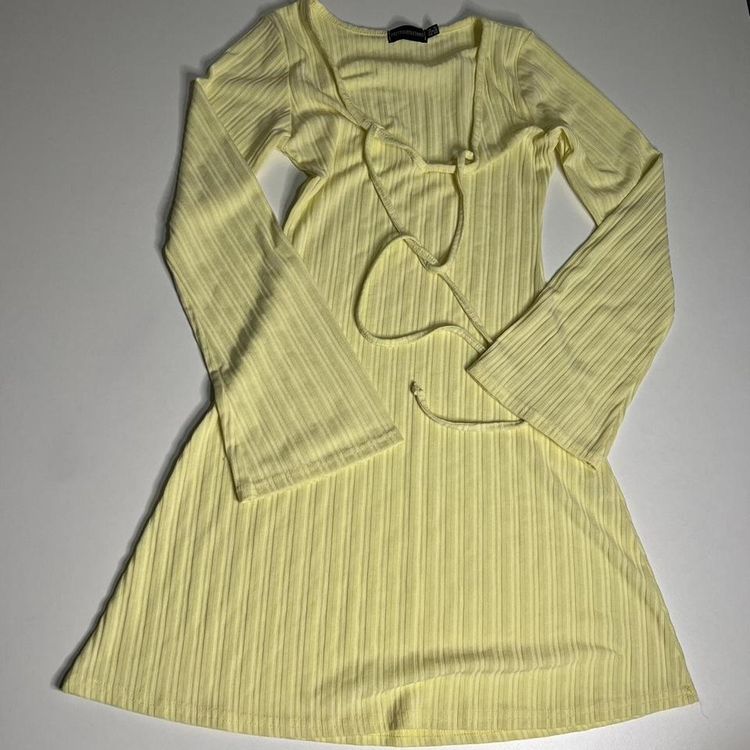 PrettyLittleThing PLT - Yellow summer dress  size 4  brand new product image
