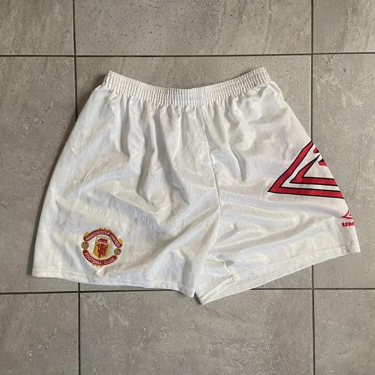 Umbro Rare Vintage Manchester United Umbro Home Football Shorts 1992 - 1994 - Large product image