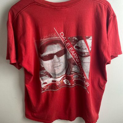 Nascar Dale Earnhardt Jr Winning Circles nascar Racing Tee double stitched tshirt in red. 2
