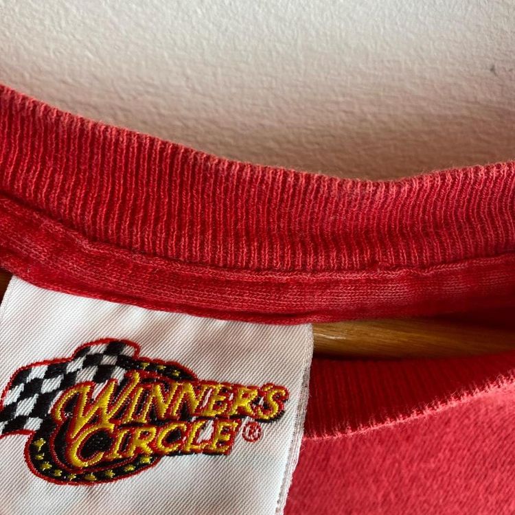 Nascar Dale Earnhardt Jr Winning Circles nascar Racing Tee double stitched tshirt in red. 3