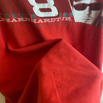 Nascar Dale Earnhardt Jr Winning Circles nascar Racing Tee double stitched tshirt in red. 4